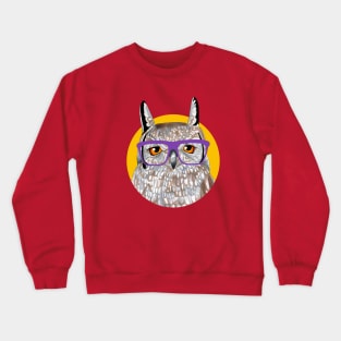 Smart Owl Glasses Portrait Crewneck Sweatshirt